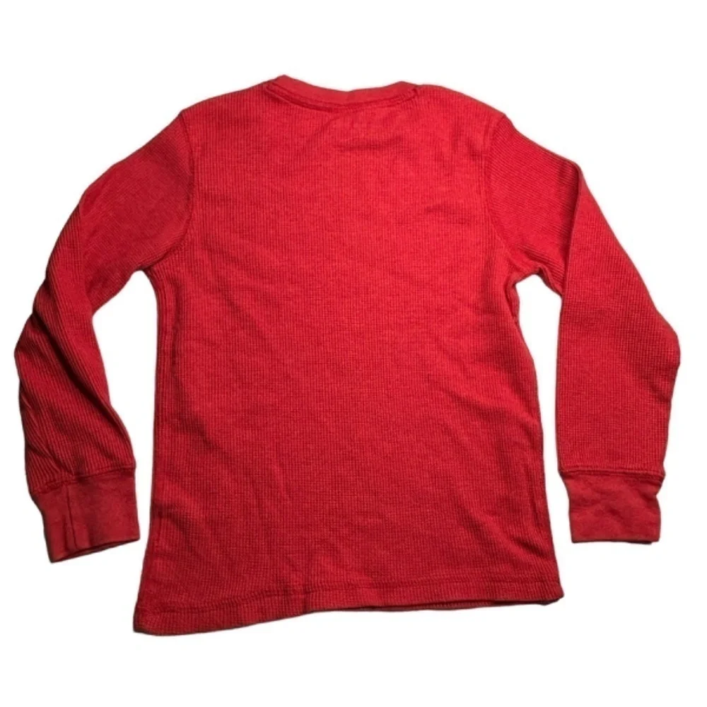 Boys Size Small Red Long Sleeve Thermal Top and Fleece Spiderman Pajama Bottoms